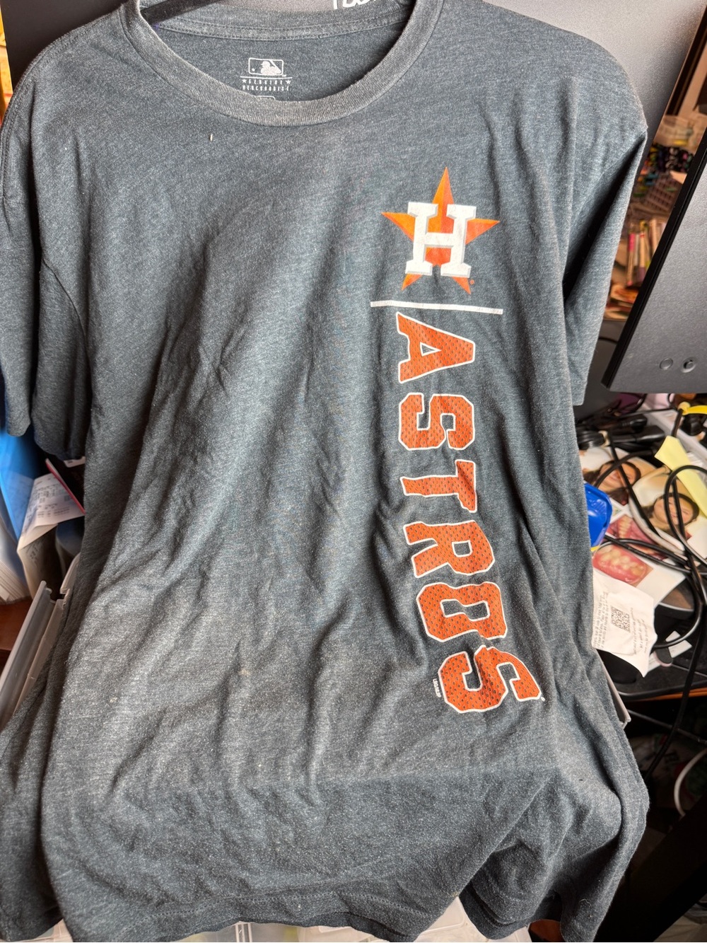 Houston Astros Short-Sleeve Tee in Gray with Orange Logo